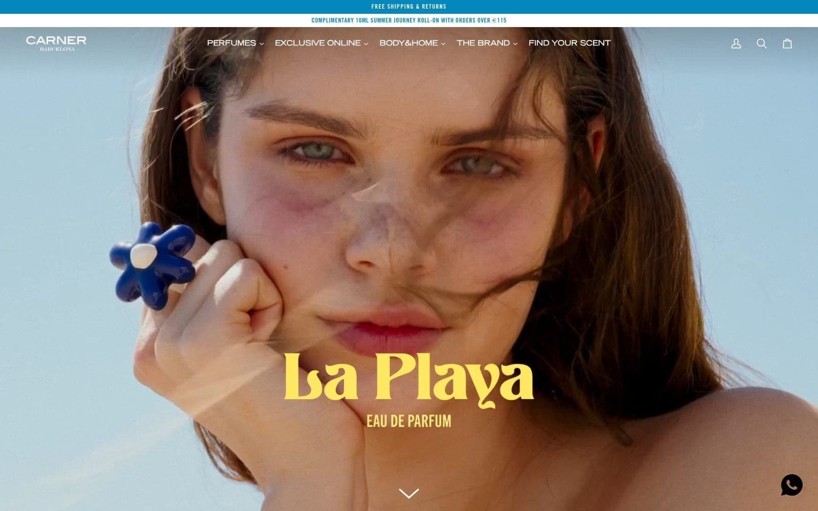 Captura de la home de Carner Barcelona, tienda online de perfumes de autor.
