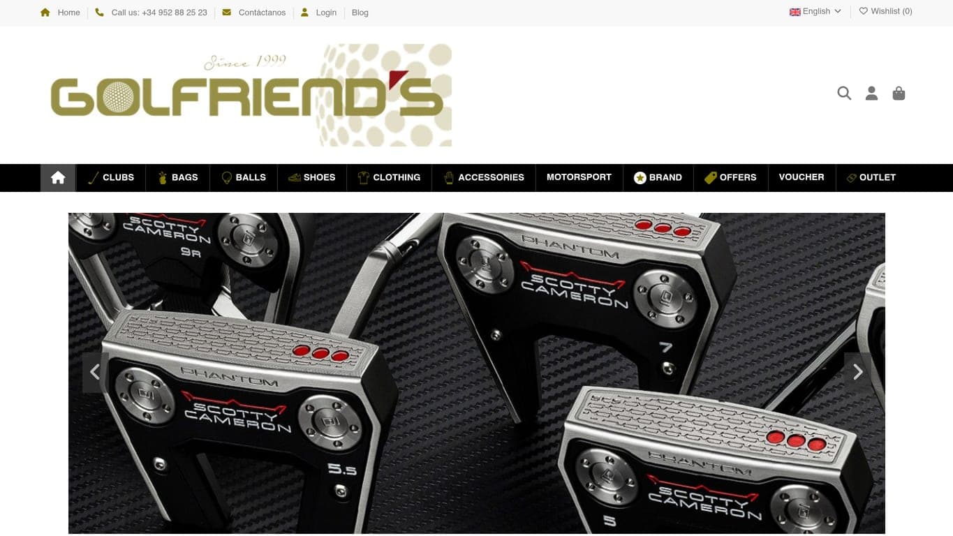 Online golf shop homepage used as the hero image for a TienRank buying guide