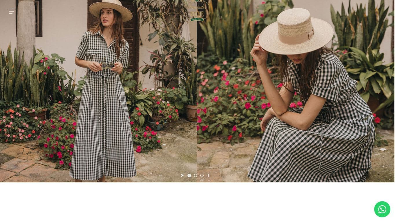 Captura de la home de Fernández y Roche, tienda especialista en gorras y sombreros.