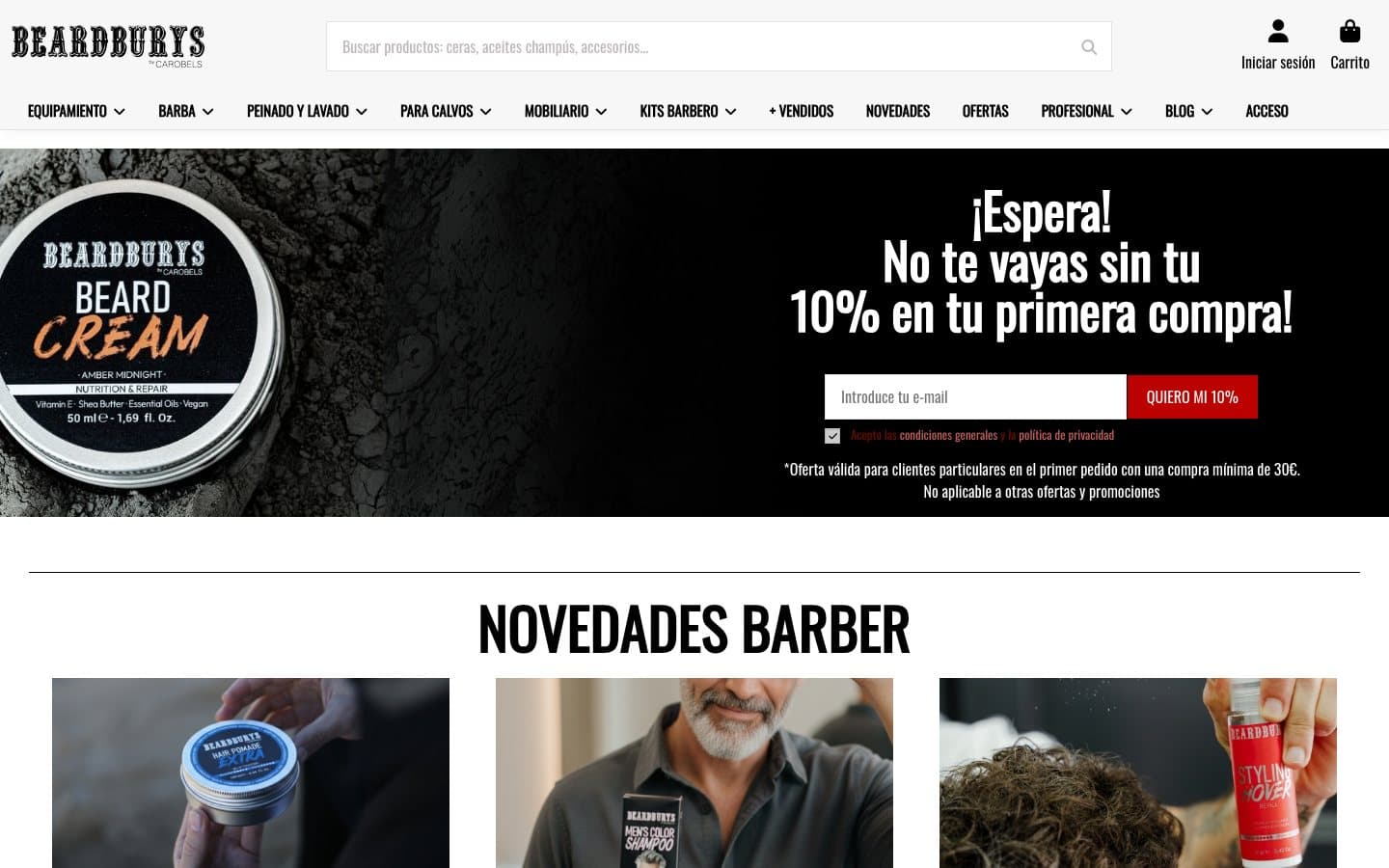 Captura de Beardburys para la guia de grooming masculino