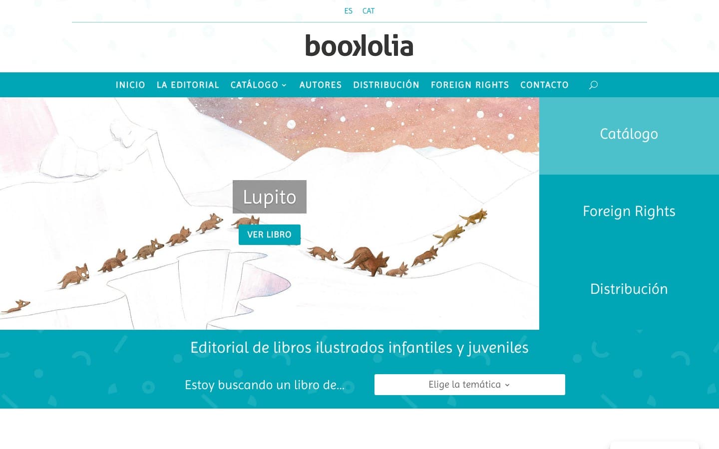 Captura de la home oficial de Bookolia