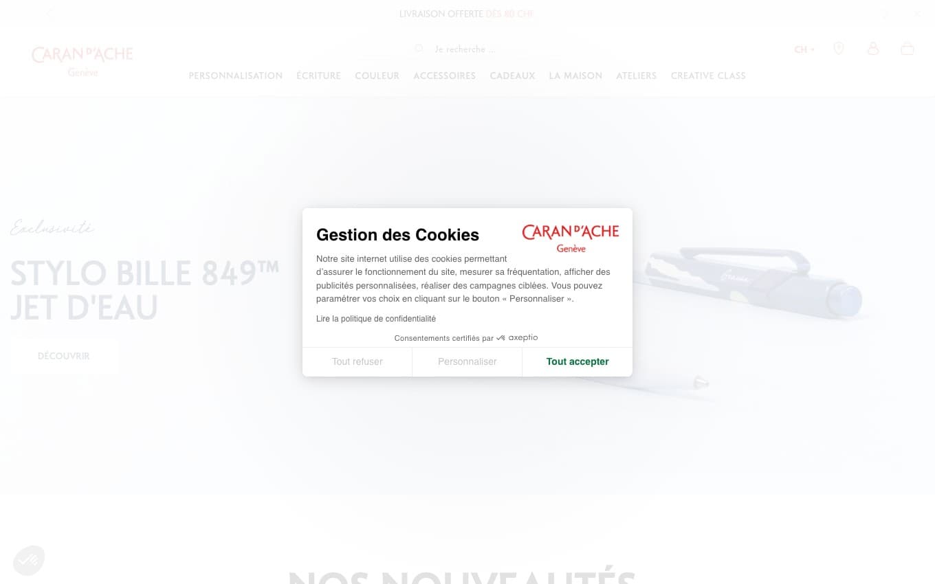 Captura limpia de la página oficial de Caran d’Ache.