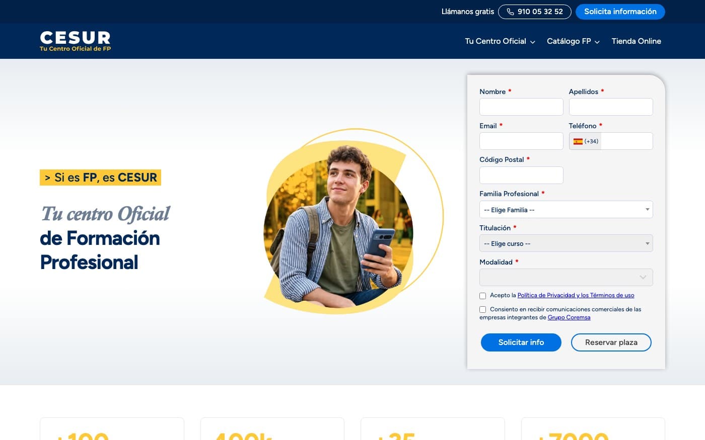Captura oficial de CESUR