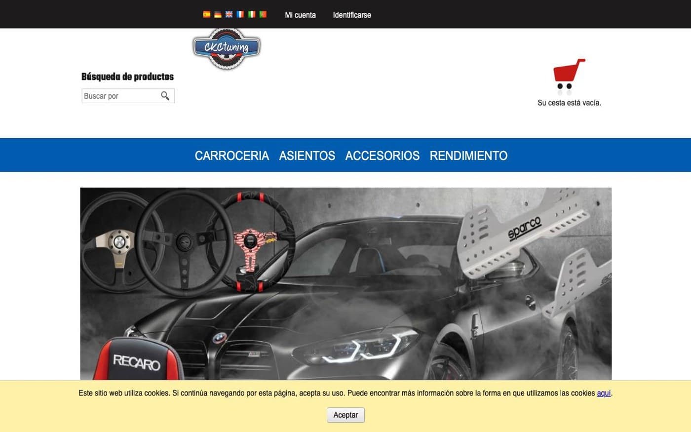 Captura limpia de la home de CKC Tuning