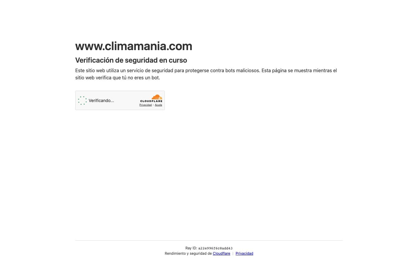 Captura de la home oficial de Climamania
