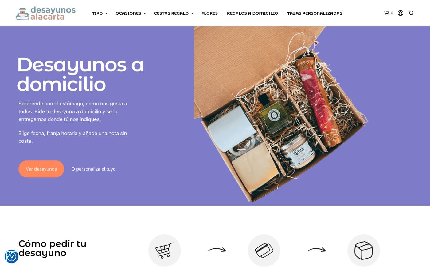 Captura limpia de la home oficial de Desayunos a la Carta.