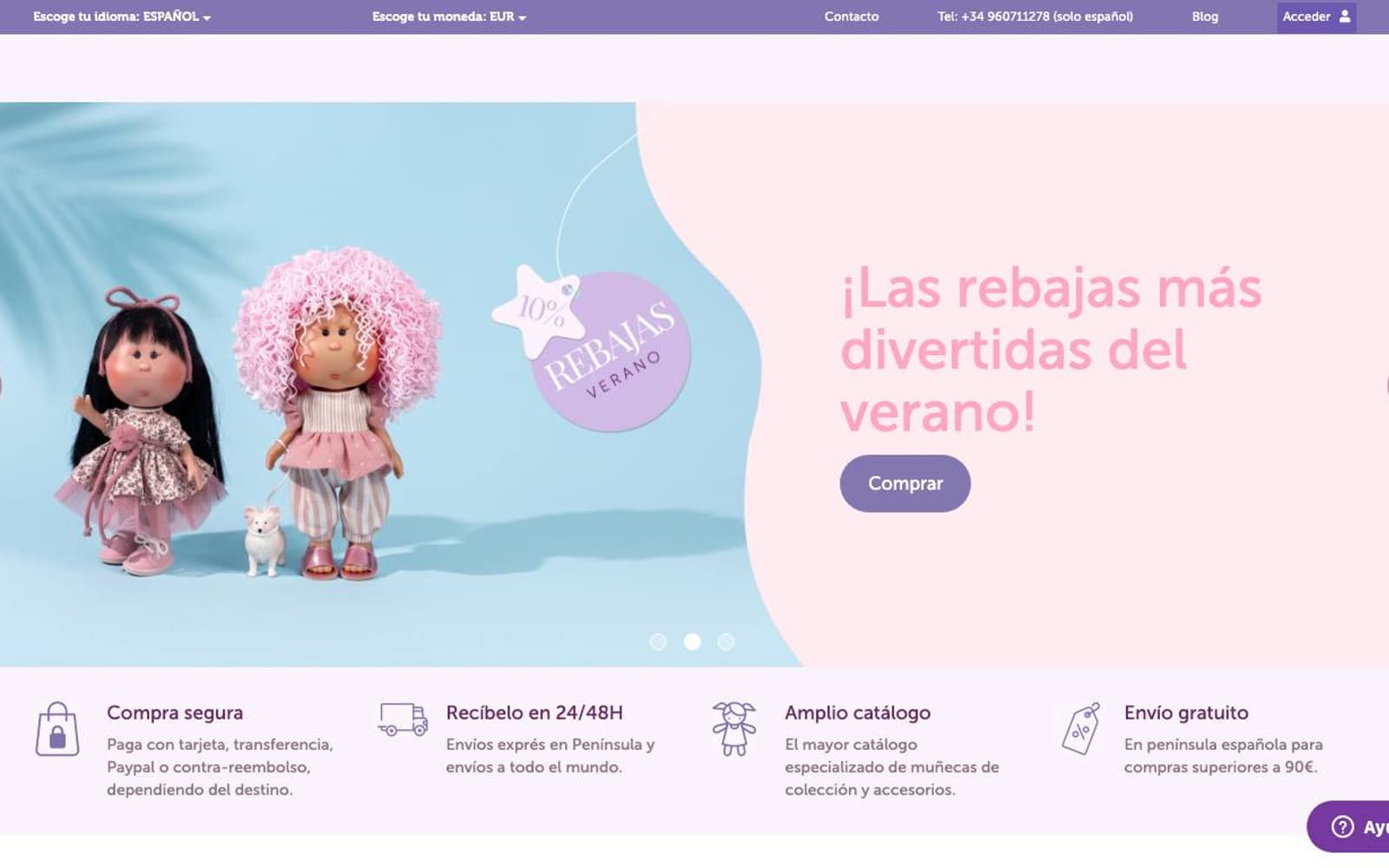 Captura limpia de la home oficial de Dolls and Dolls.