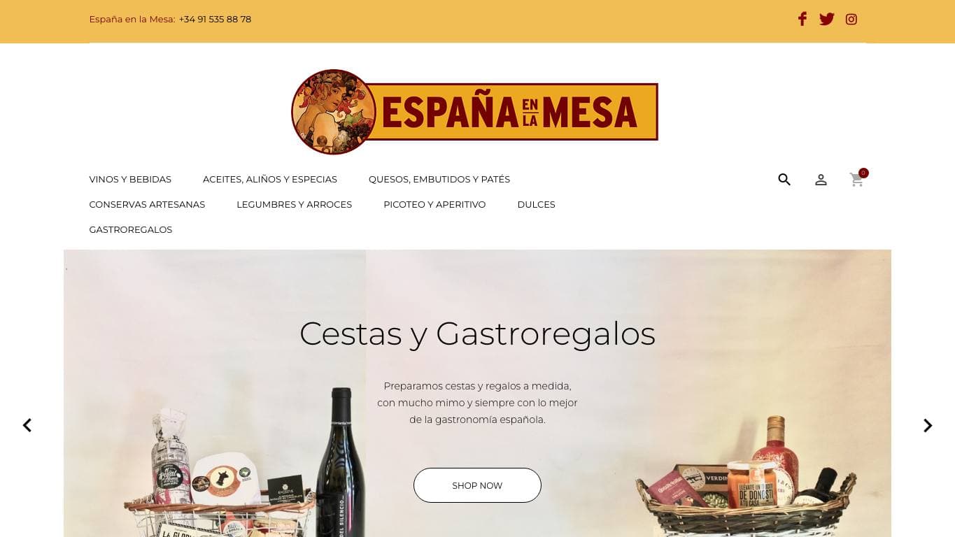 Selección editorial de tiendas de productos gourmet online