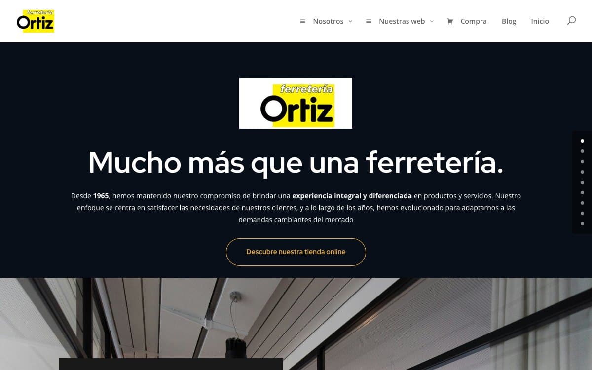 Captura limpia de la home de Ferretería Ortiz, tienda de herrajes incluida en la guía.
