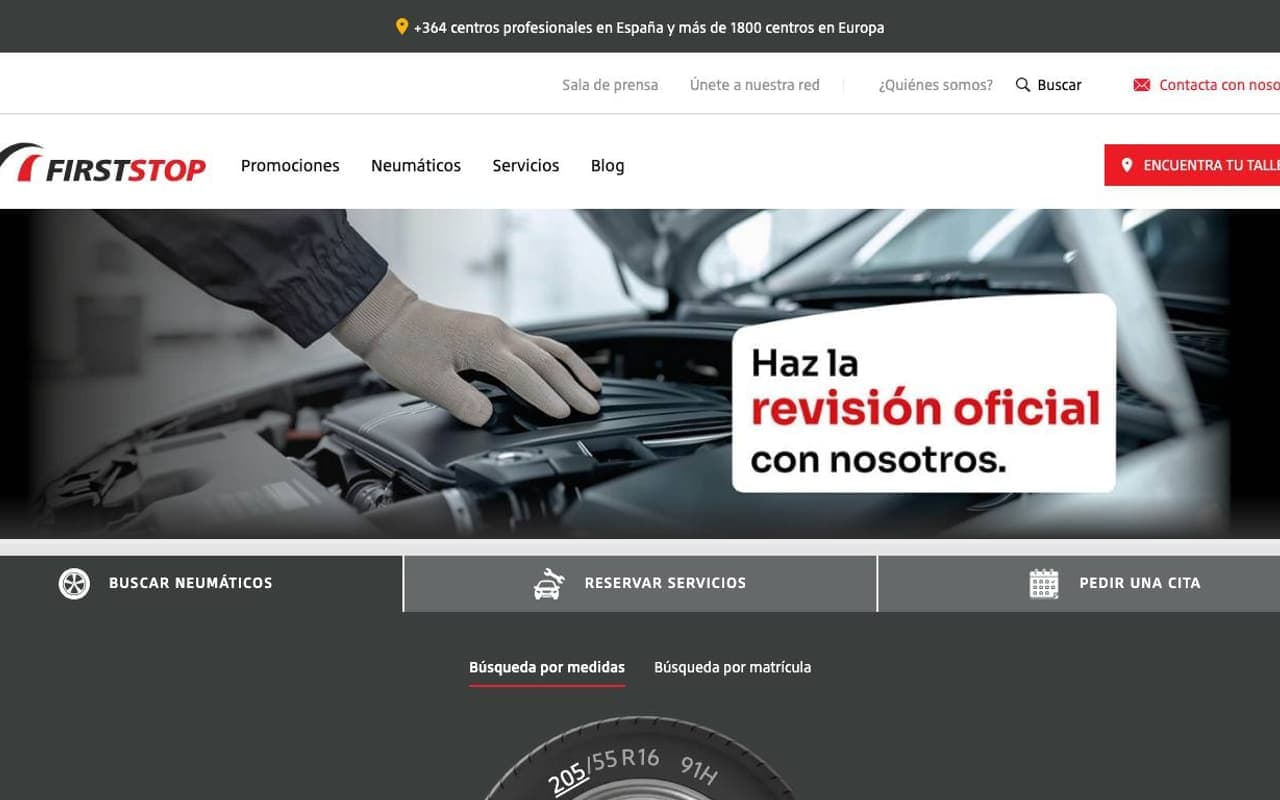 Captura limpia de una tienda oficial de mantenimiento
