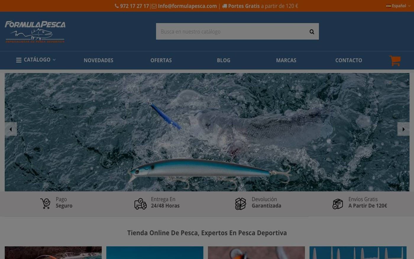 Captura limpia de la home de Formula Pesca