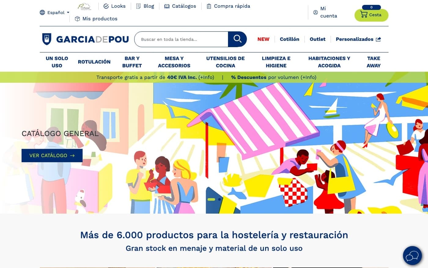 Captura limpia de la home de García de Pou, incluida en la guía de tiendas de cubiertos.