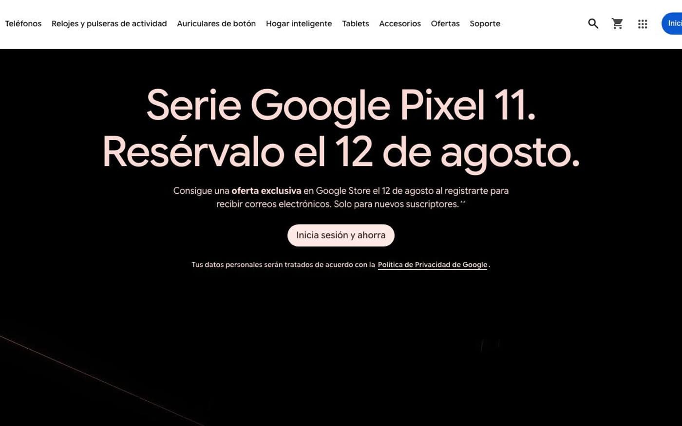 Captura limpia de la home oficial de Google Store, incluida en la guía de smartphones.
