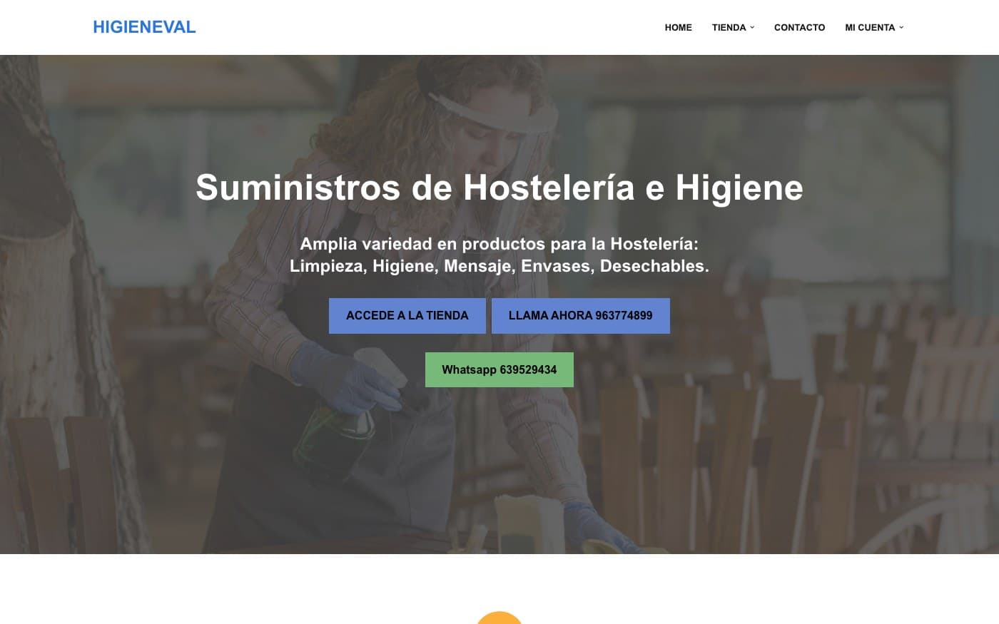Captura de la home oficial de Higieneval