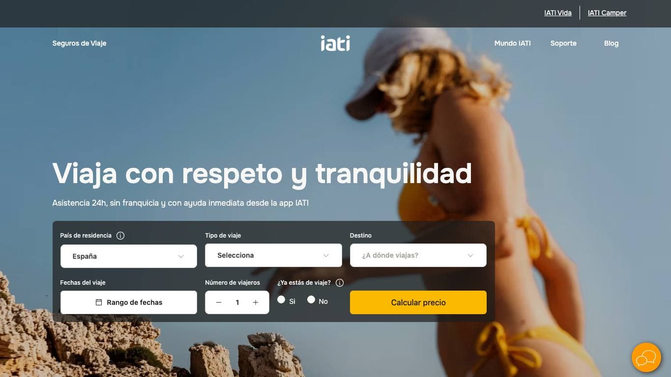 Captura oficial de la portada de IATI Seguros, una de las tiendas comparadas en esta guía.
