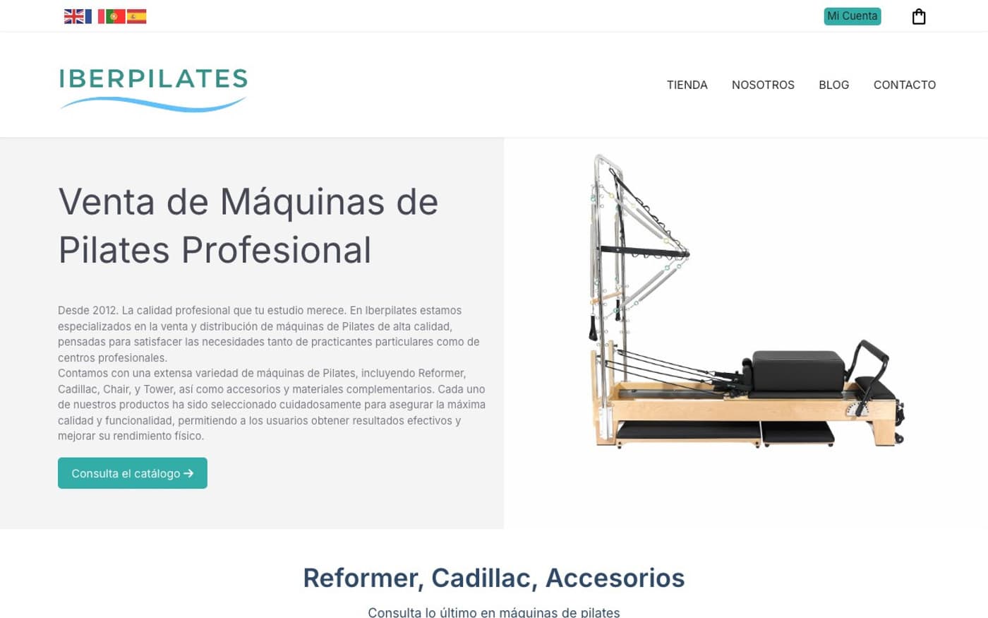 Equipamiento de Pilates de una tienda oficial