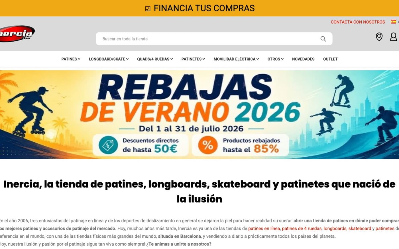 Captura limpia de la home oficial de Inercia.