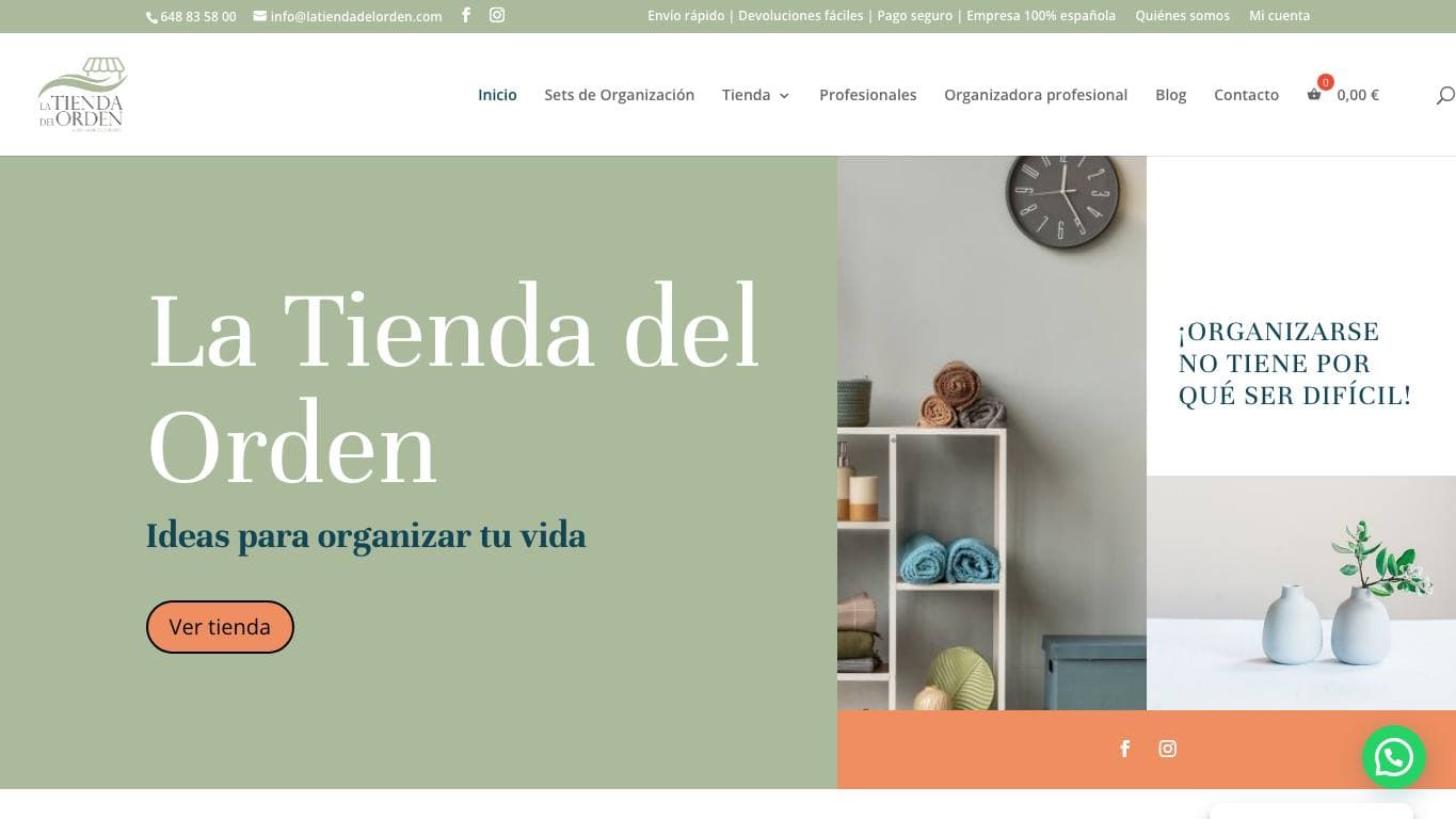 Captura limpia de la home oficial de La Tienda del Orden