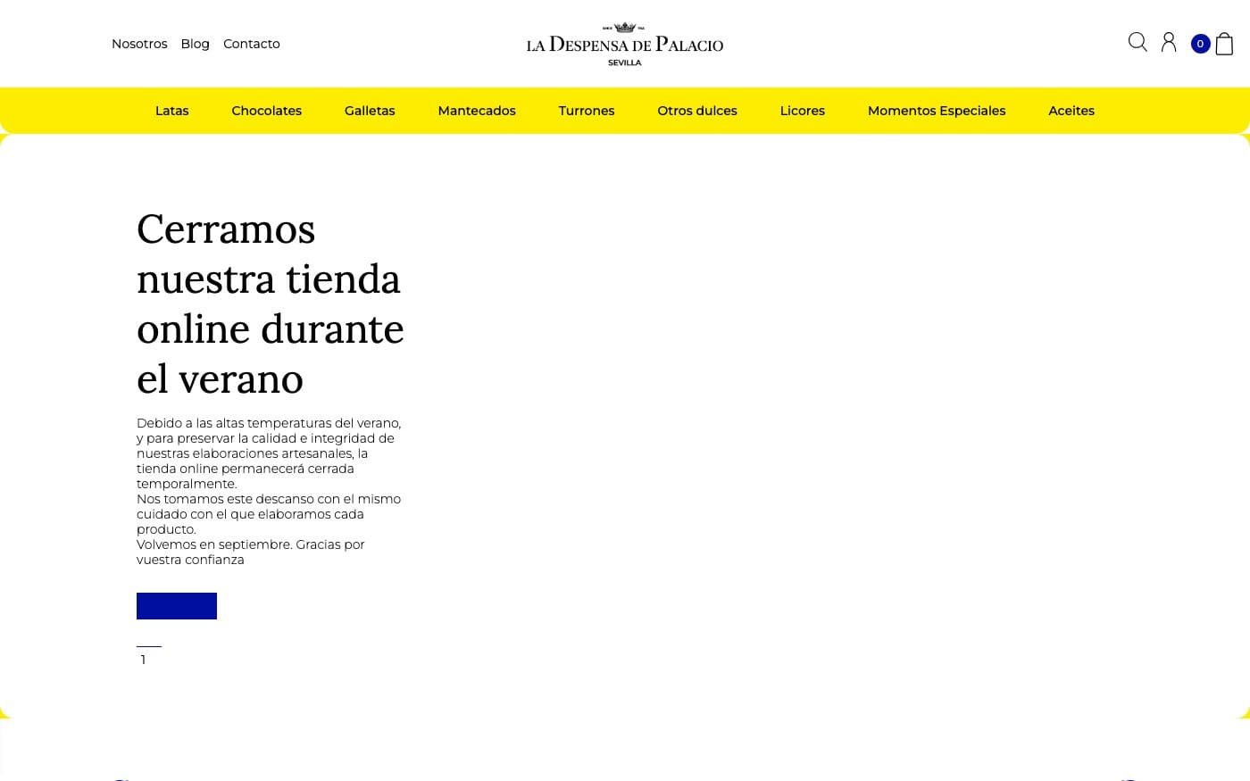 Captura limpia de la home de La Despensa de Palacio, incluida en la guía de packs de temporada.