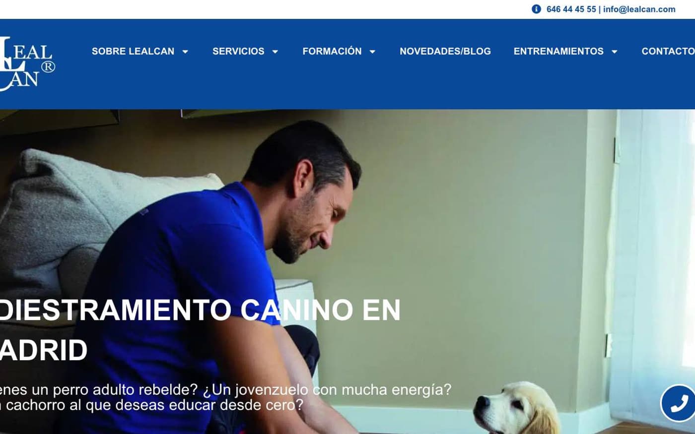 Captura limpia de la home oficial de LealCan incluida en la guía de adiestramiento.