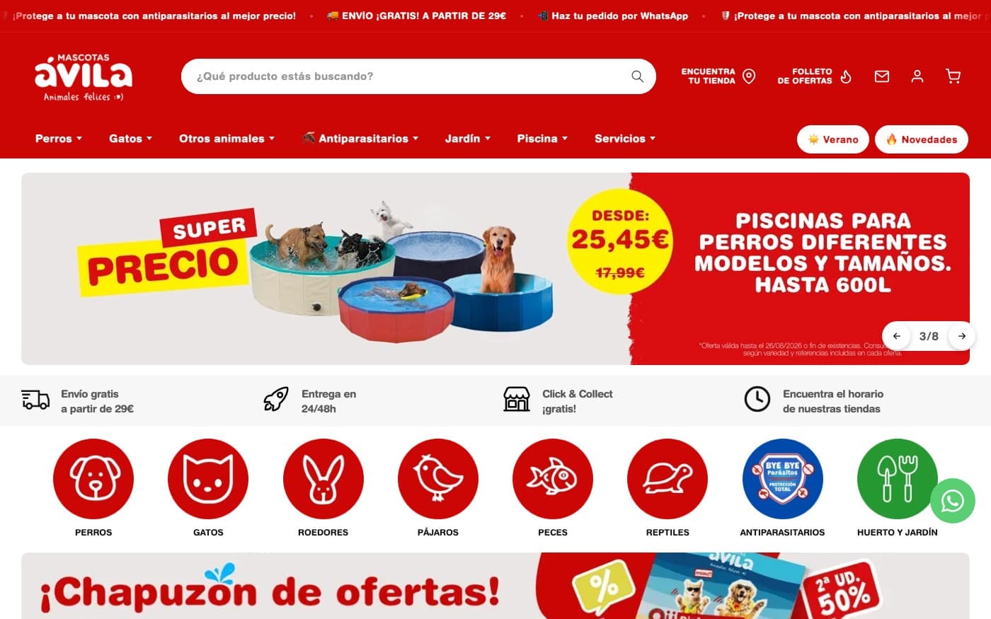 Captura limpia de la home oficial de Mascotas Ávila