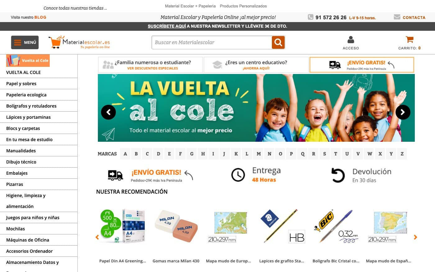 Captura oficial de Materialescolar.es