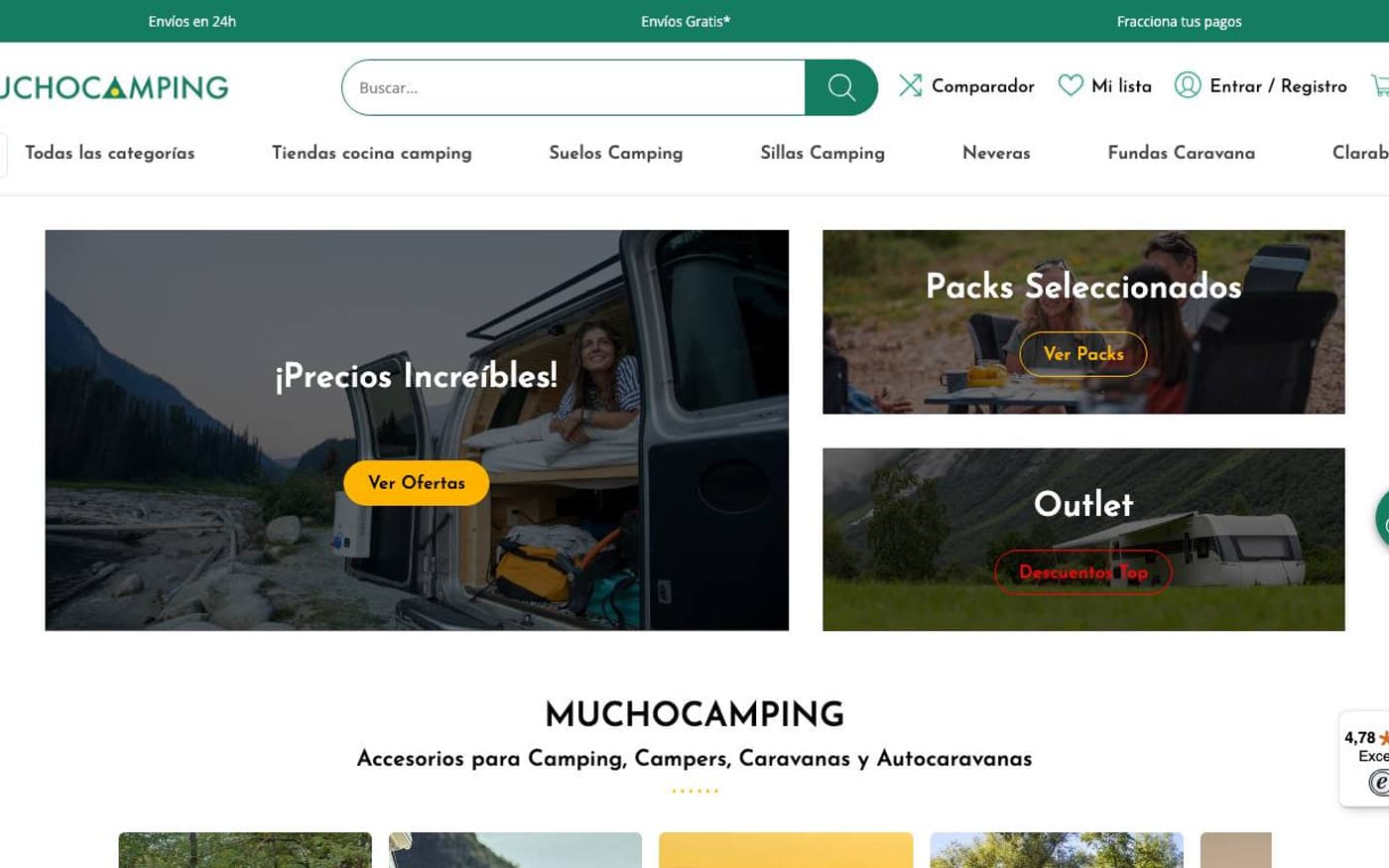 Captura limpia de la portada de una tienda de camping incluida en la guía.
