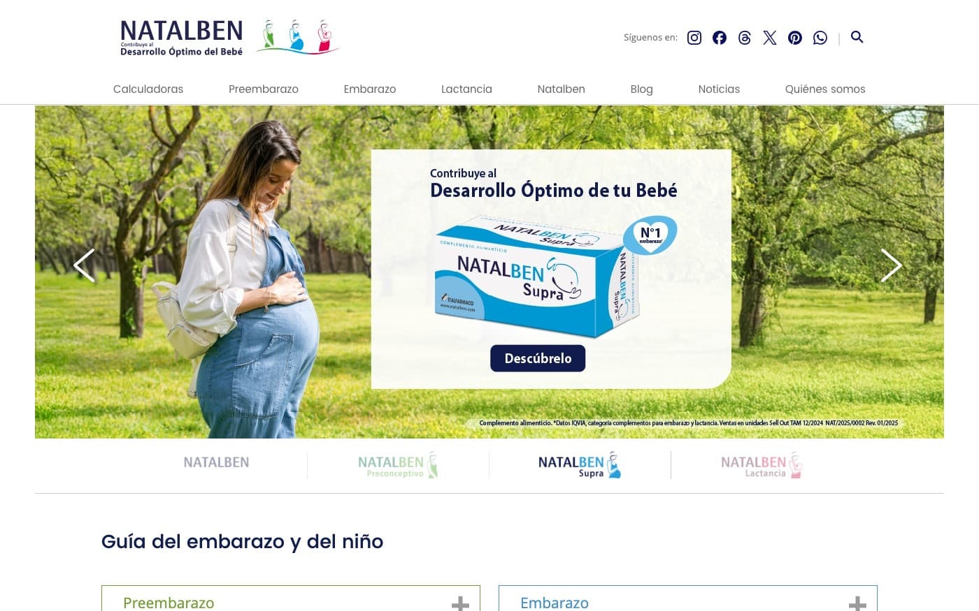 Captura limpia de la home oficial de Natalben.