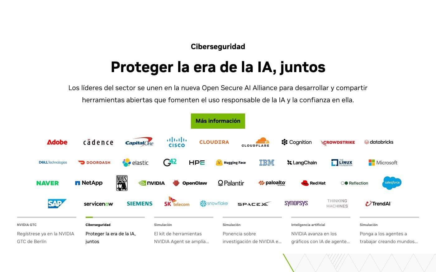 Captura limpia de la home oficial de NVIDIA