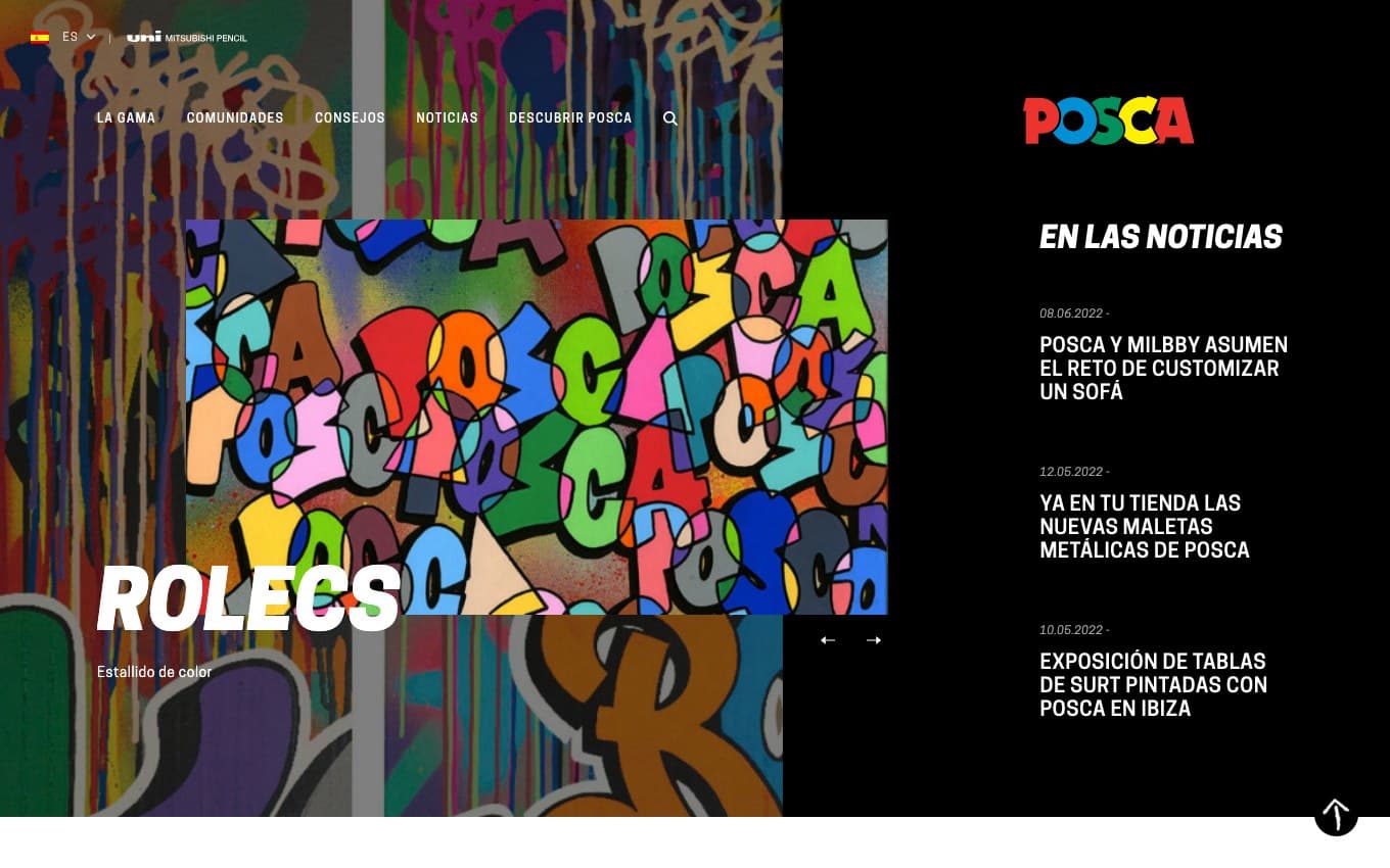 Captura limpia de una web oficial de rotuladores.