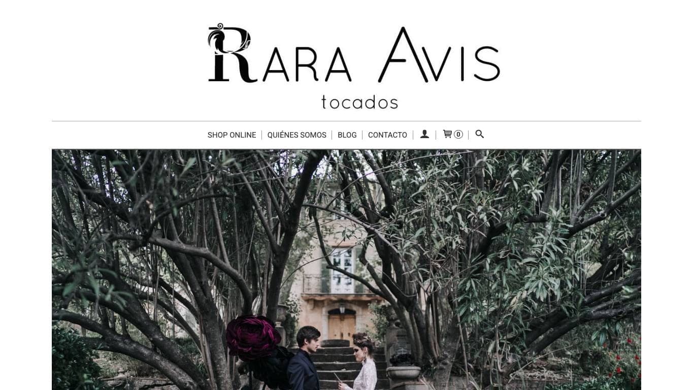 Captura limpia de la home oficial de Rara Avis Tocados, incluida en la guía.