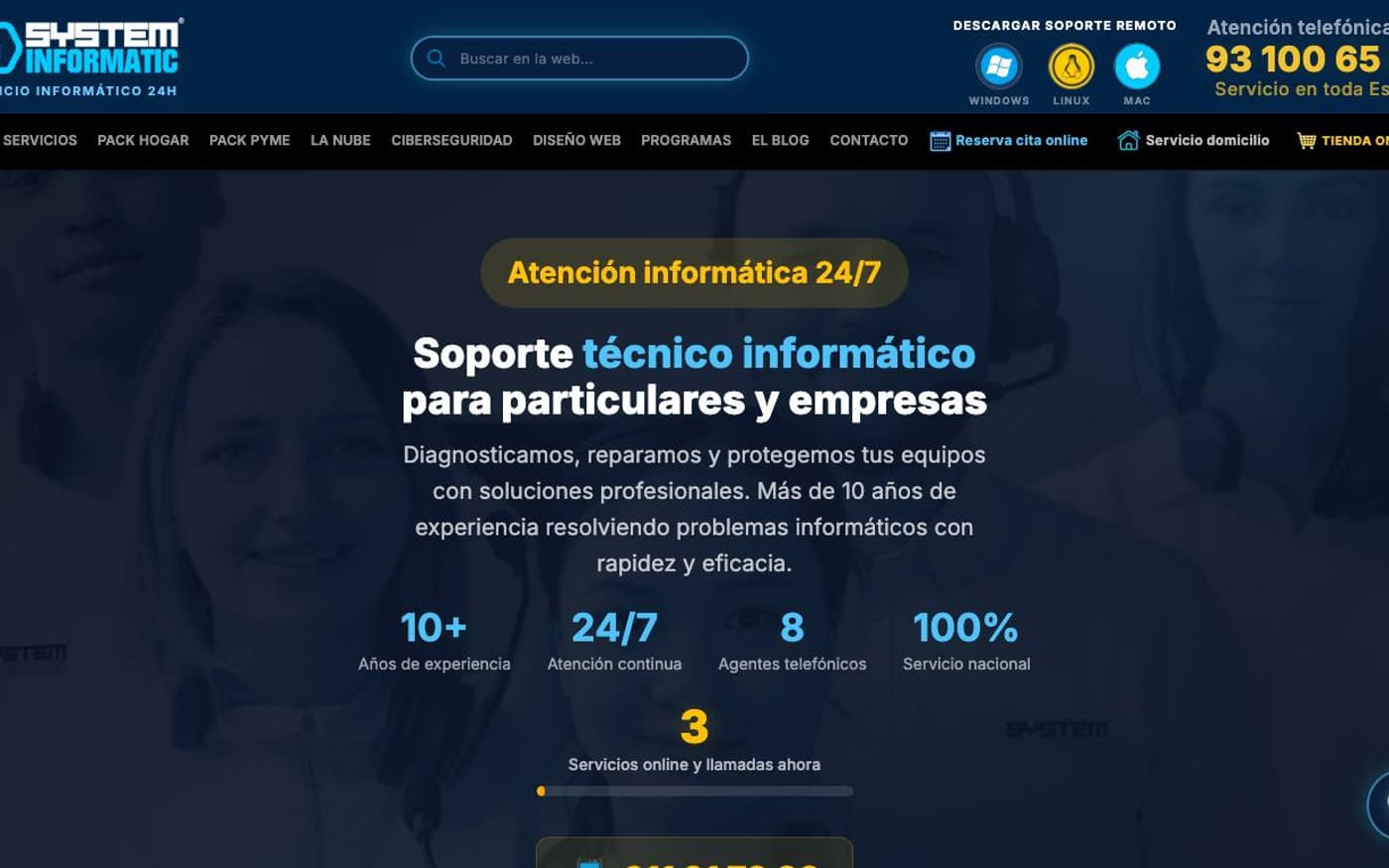 Captura de la home oficial de Systeminformatic.