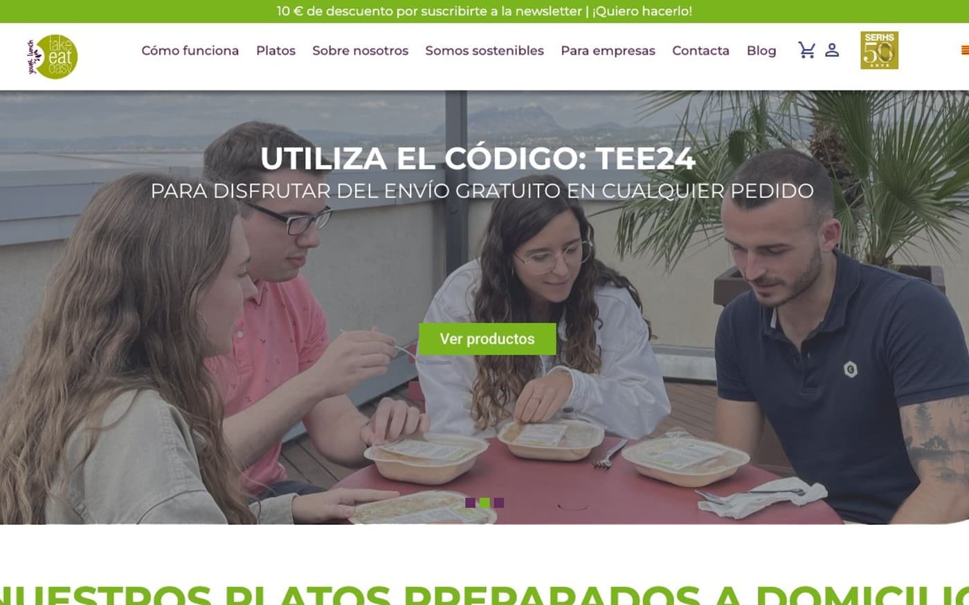 Captura limpia de una tienda de comida saludable