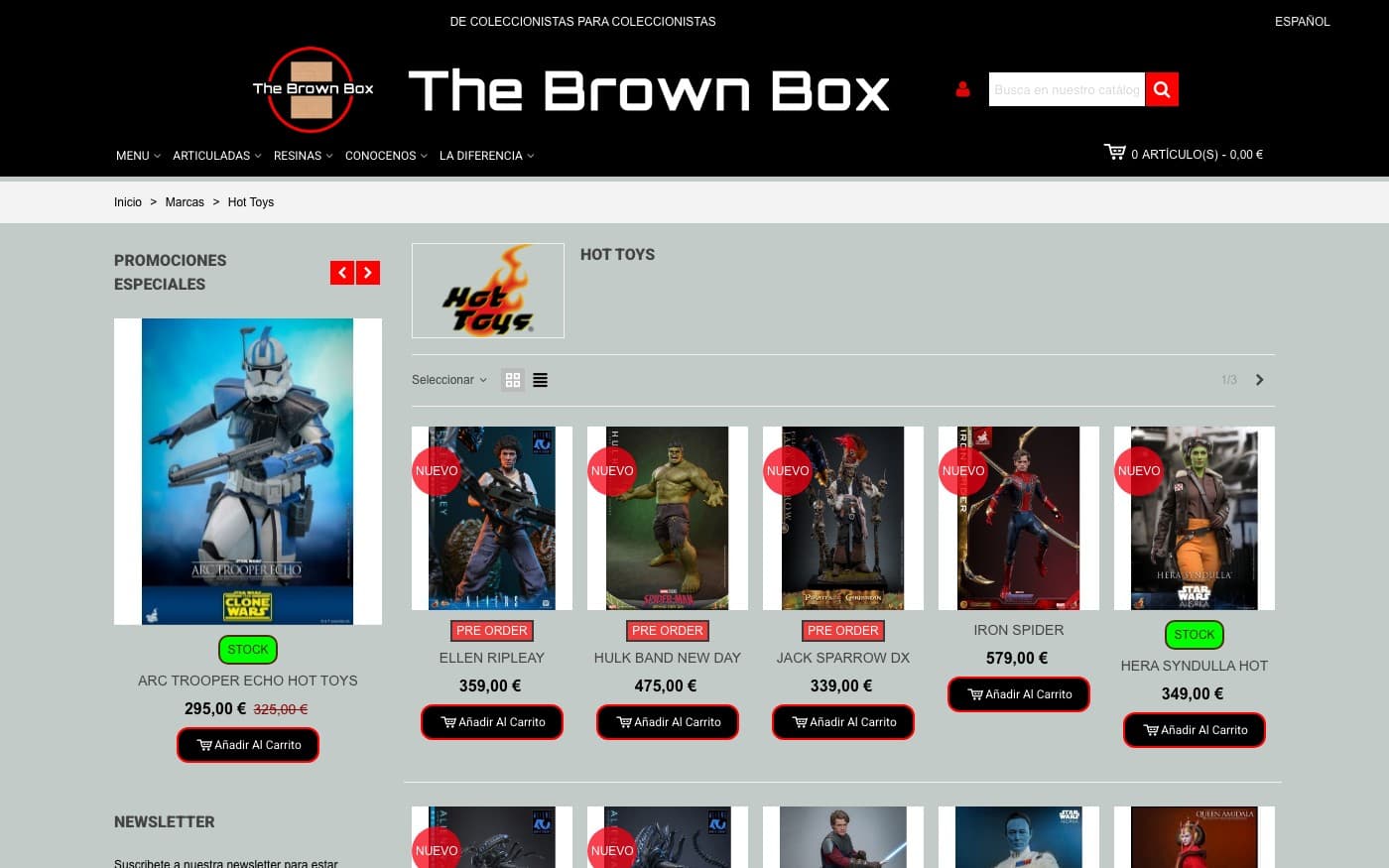Captura limpia de la home oficial de The Brown Box.