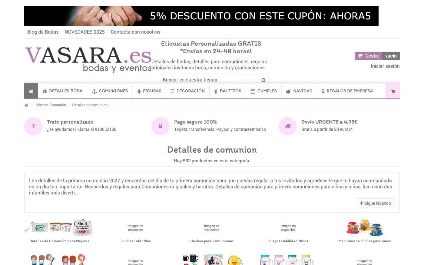 Captura limpia de la home oficial de Vasara.
