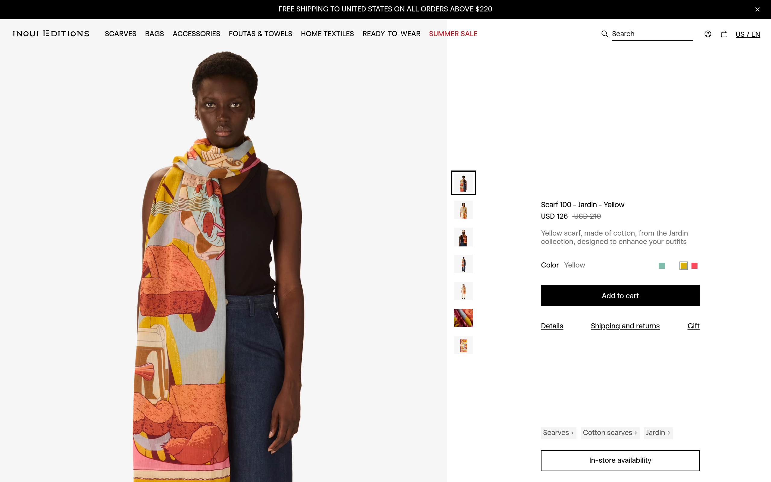 Scarf 100 - Jardin - Yellow