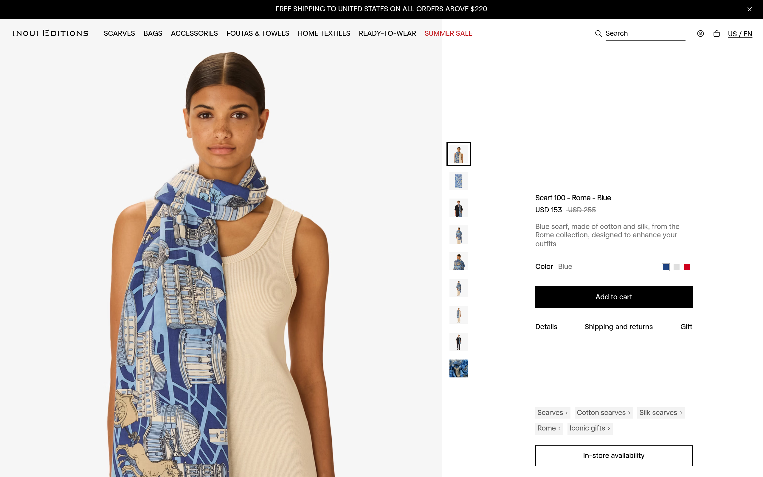Scarf 100 - Rome - Blue