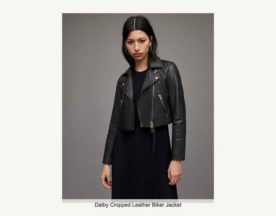 Dalby Cropped Leather Biker Jacket