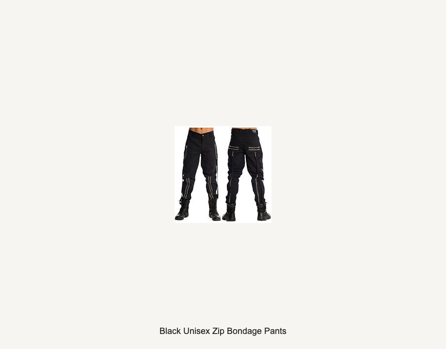 Black Unisex Zip Bondage Pants
