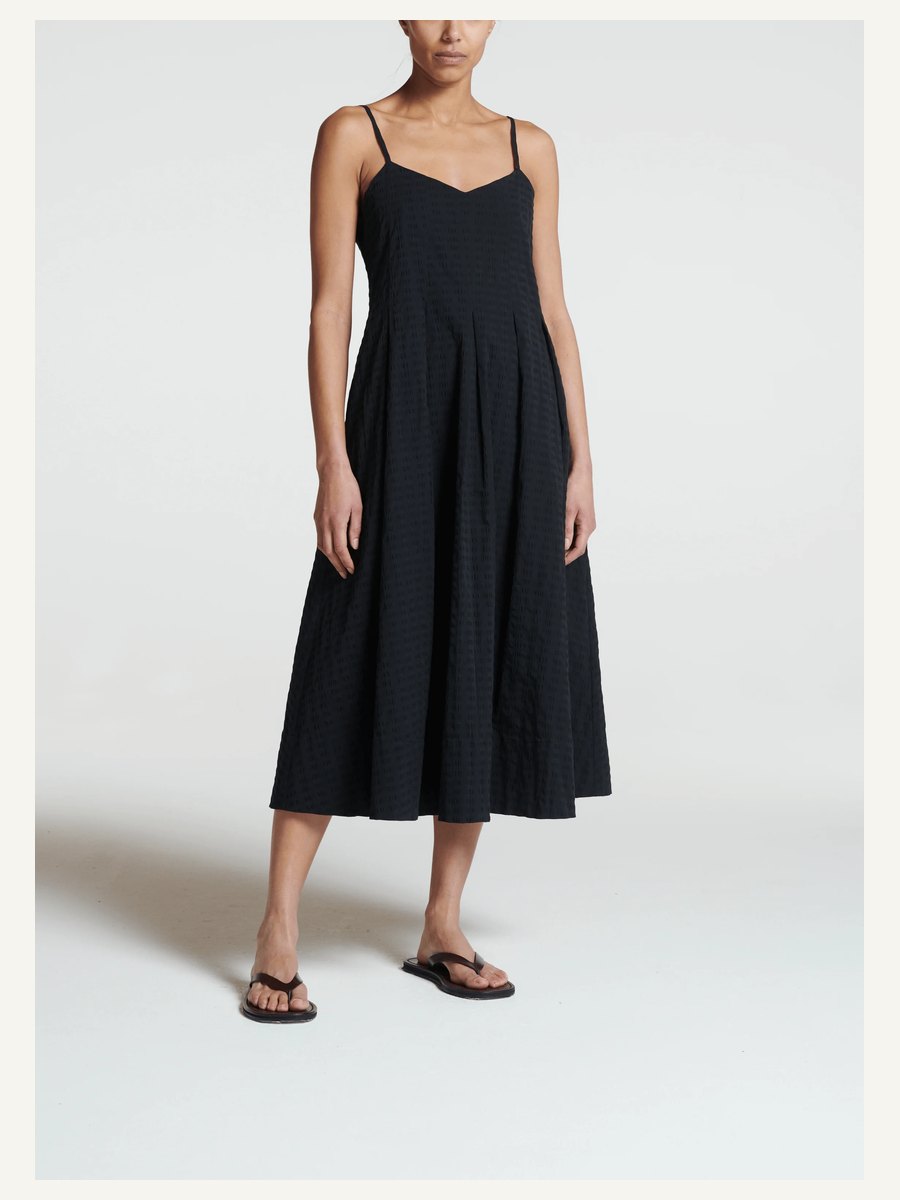 Kate Dress Black Textured Cotton