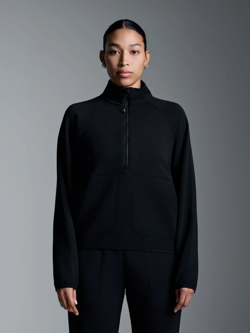 ESSENTIAL Half Zip Black
