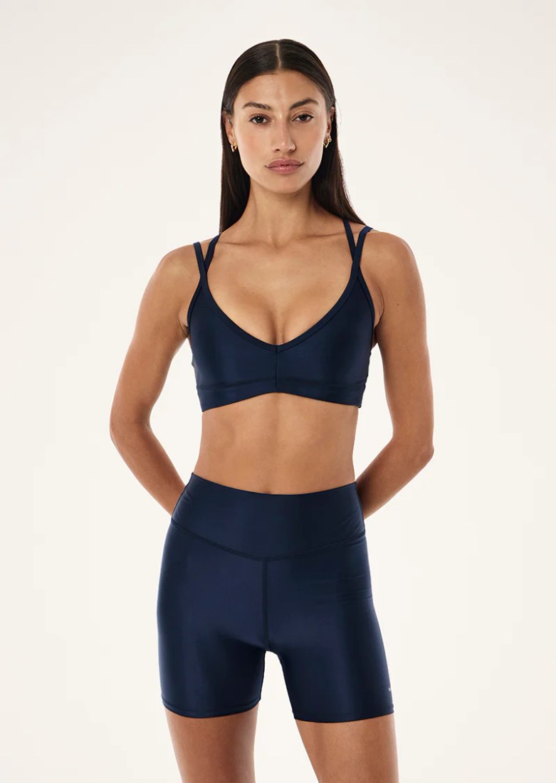 PARAMOUNT SPORTS BRA IN DARK NAVY SHINE