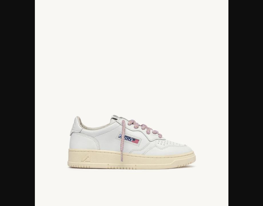ZAPATILLAS MEDALIST LOW DE PIEL BLANCA CON DETALLES LÚREX ORCHID