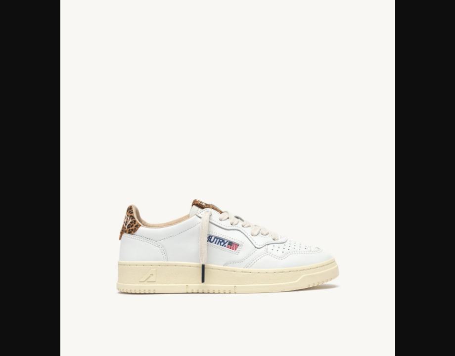 ZAPATILLAS MEDALIST LOW DE PIEL BLANCA Y ANTE LEOPARD