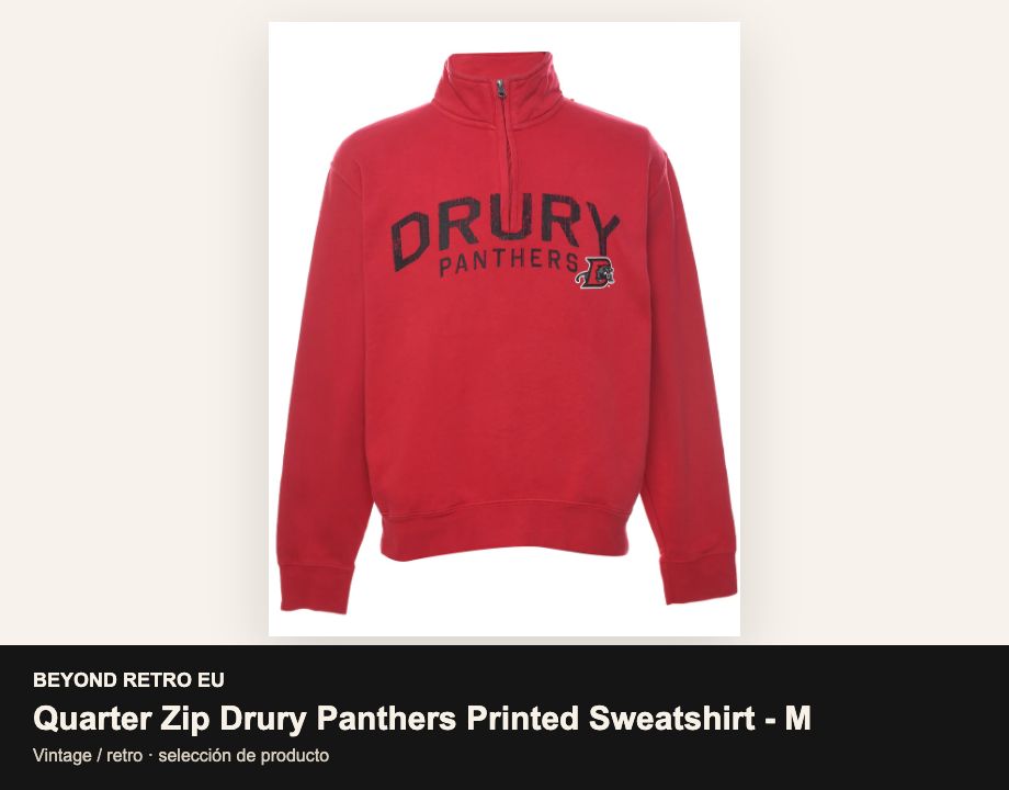Quarter Zip Drury Panthers Printed Sweatshirt - M