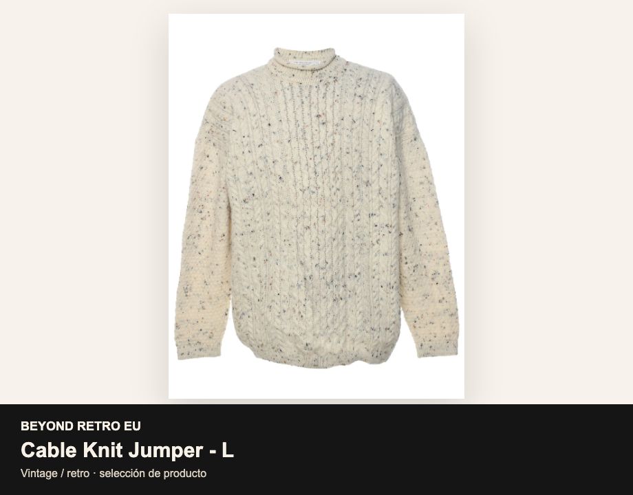 Cable Knit Jumper - L