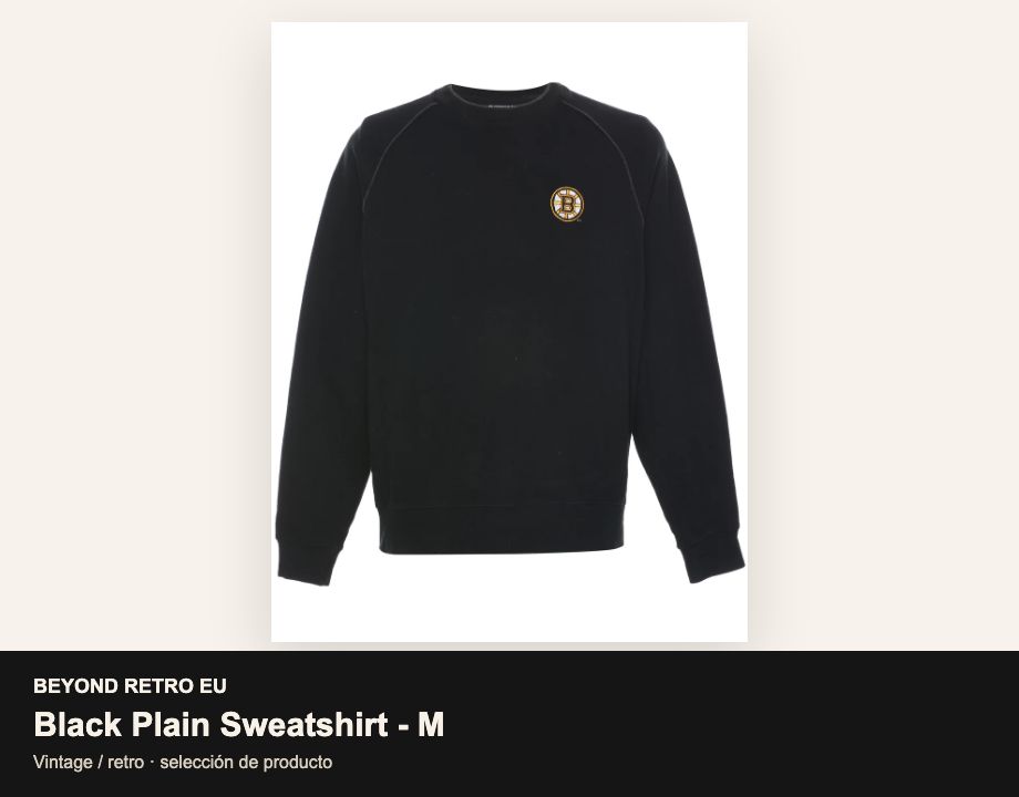Black Plain Sweatshirt - M