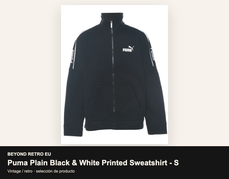 Puma Plain Black & White Printed Sweatshirt - S