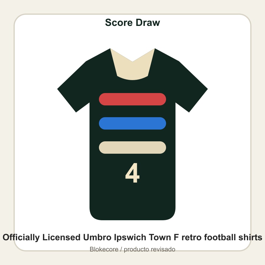 Officially Licensed Umbro Ipswich Town F retro football shirts