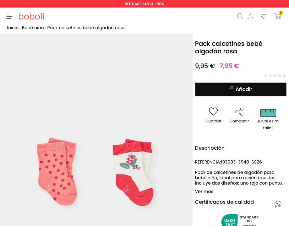 28913 224363 pack calcetines bebe algodon rosa 8445470799092.html